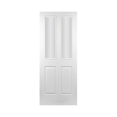 SEADEC Regency 4 Panel Wood Grain 2 Panel & 2 Glass Clear Glass (44MM) - DOOR Dynamite Hardware