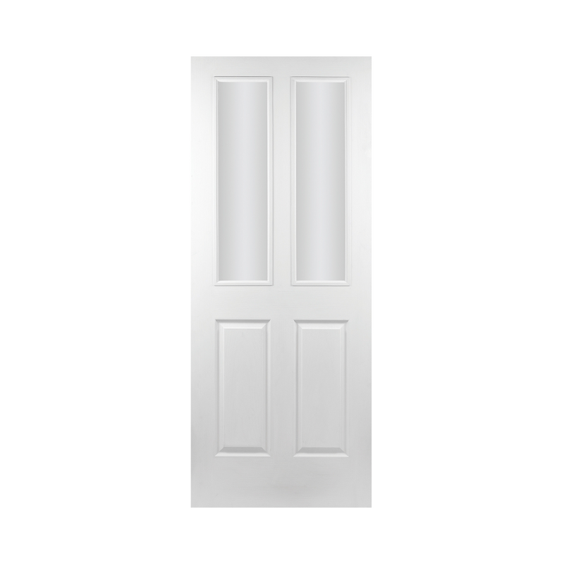 SEADEC Regency 4 Panel Wood Grain 2 Panel & 2 Glass Clear Glass (44MM) - DOOR Dynamite Hardware