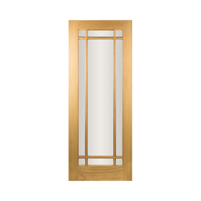 SEADEC Arizona Oak 9 Panel Clear Bevel Glass (44MM) - DOOR Dynamite Hardware