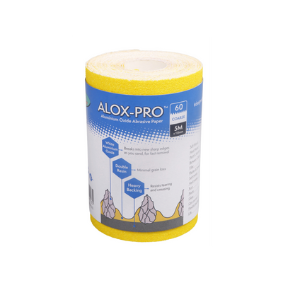 Axus Decor - Alox Pro Aluminium Oxide Abrasive Paper,Blue Series (Grit 60) 5m x 115mm