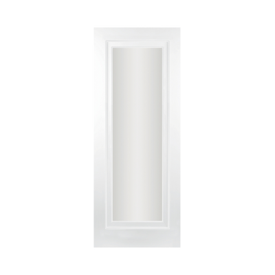 SEADEC Carrick 1 Panel Shaker Double Hip Opaque Glass White Primed (42MM) - DOOR Dynamite Hardware