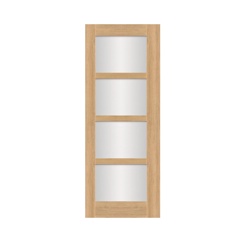 SEADEC Columbus Natural Oak 4 Panel Shaker Frosted Glass Oak(44MM) - DOOR Dynamite Hardware