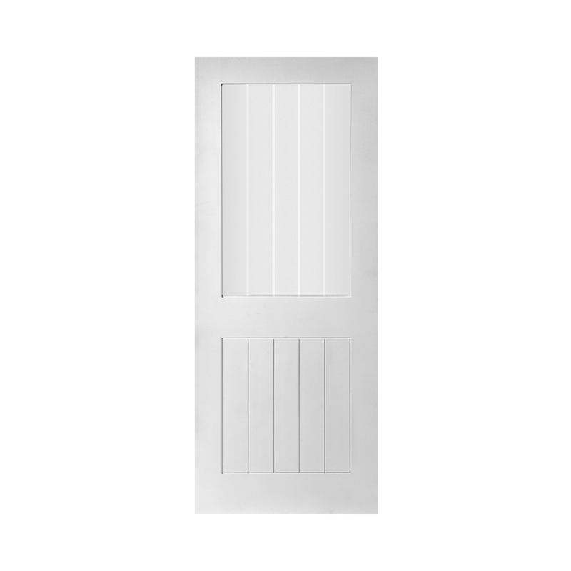 SEADEC Nevada White Frosted Printed Glass White Primed (42MM) - DOOR Dynamite Hardware