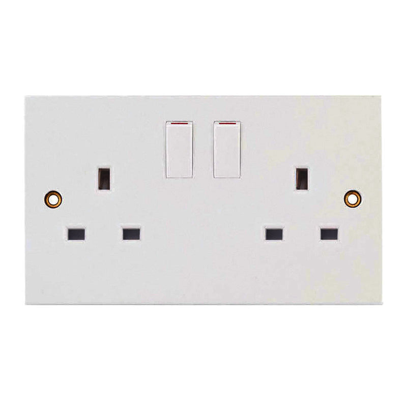 Sasta 2 Gang Switched Socket - Electrical Dynamite Hardware