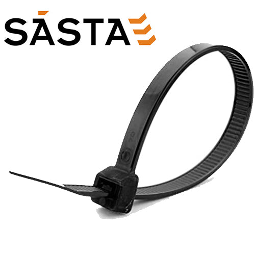 Sasta 7.8 X 450mm Black Cable Ties (pk 100) - Cable Ties Dynamite Hardware