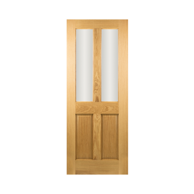 SEADEC Waterford Oak 2 Panel Frosted Glass Glazed Oak (44MM) - DOOR Dynamite Hardware