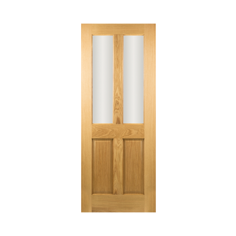 SEADEC Waterford Oak 2 Panel Frosted Glass Glazed Oak (44MM) - DOOR Dynamite Hardware