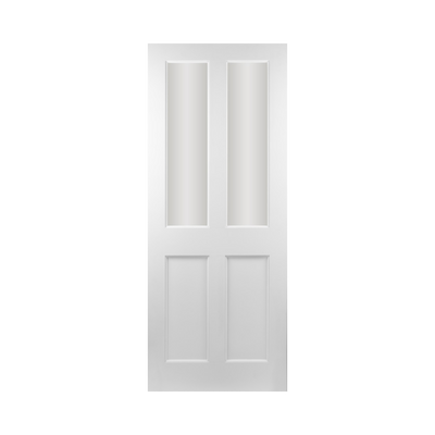 SEADEC Waterford White 2 Panel & 2 Glass Unglazed White Primed (42MM) - DOOR Dynamite Hardware