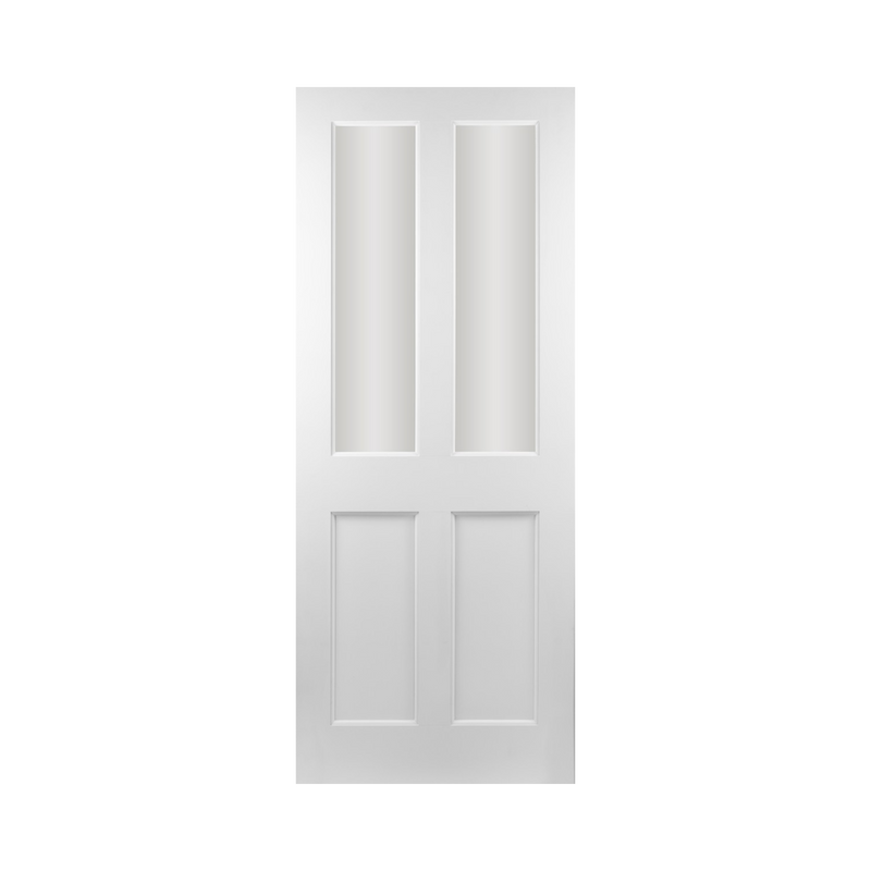 SEADEC Waterford White 2 Panel & 2 Glass Unglazed White Primed (42MM) - DOOR Dynamite Hardware